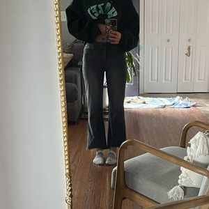 Grey stretchy bell bottom pants